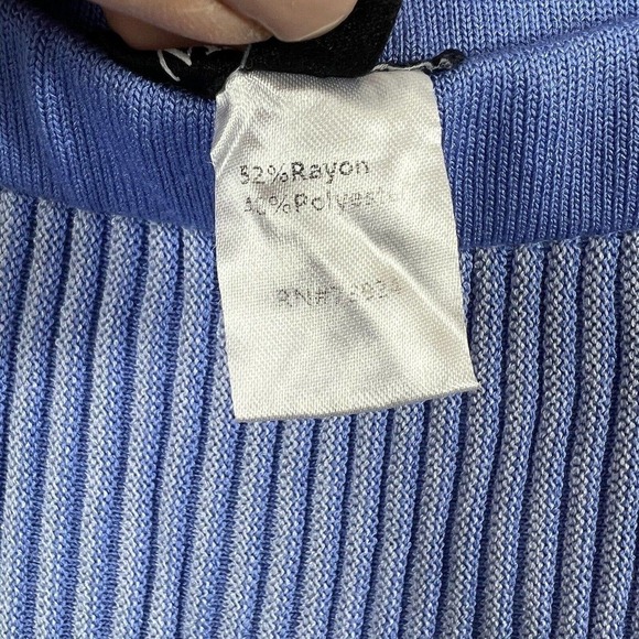 Misook Periwinkle Rib Knit Straight Midi Skirt Size M Blue Purple - Picture 10 of 11